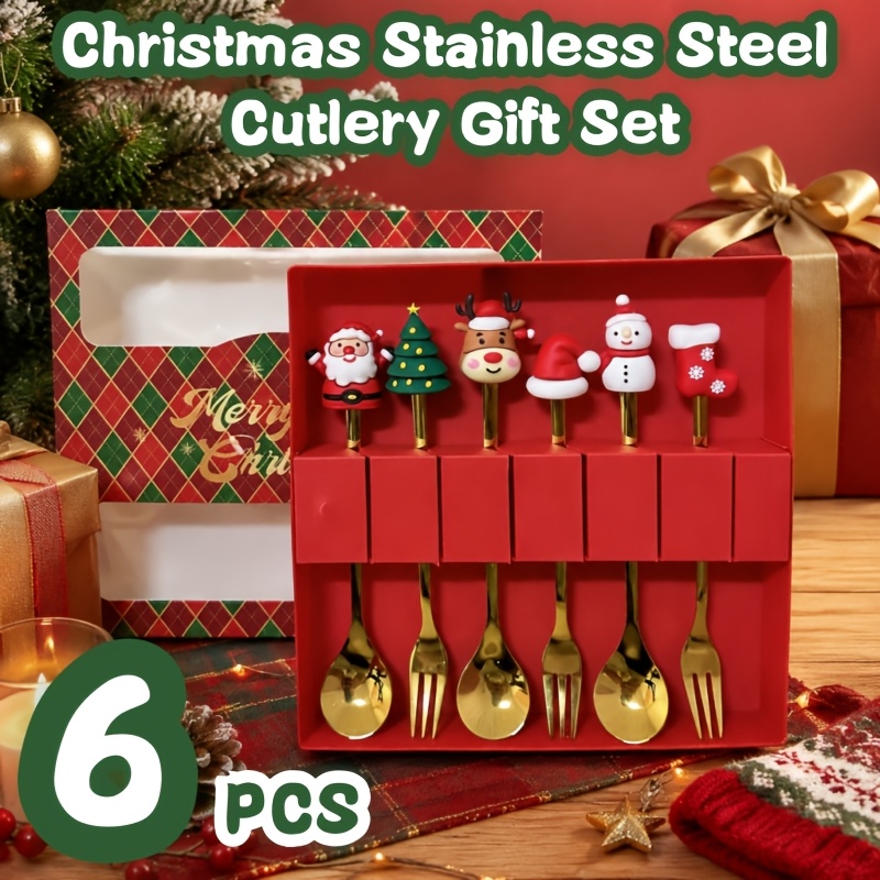 6Pcs Festive Christmas Spoon F - Coffee Tea And Sugar Set ulasan dan harga