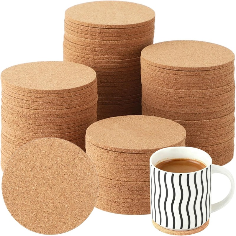 Natural Wooden Round Cork Coas - Xbloom Coffee Tea ulasan dan harga