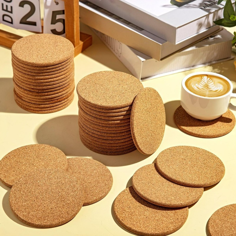 Natural Wooden Round Cork Coas - Xbloom Coffee Tea ulasan dan harga