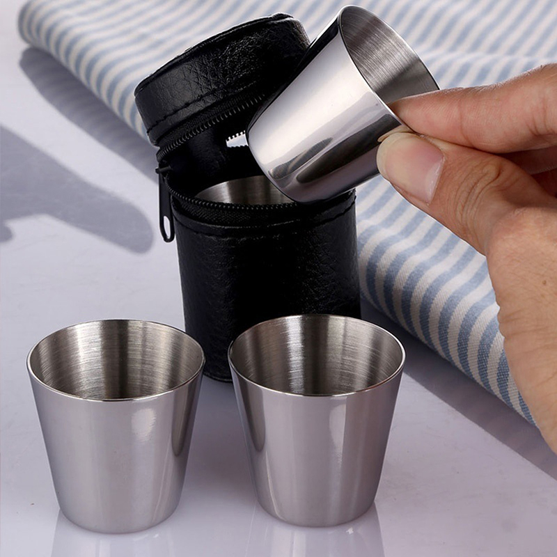 4/6Pcs Stainless Steel Cups Mi - Coffee Tea And Sugar Set ulasan dan harga