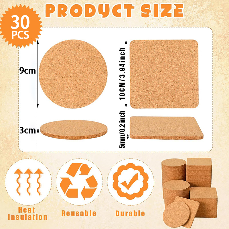 5/10/20/30PCS Round Wood Mats  - Xbloom Coffee Tea ulasan dan harga