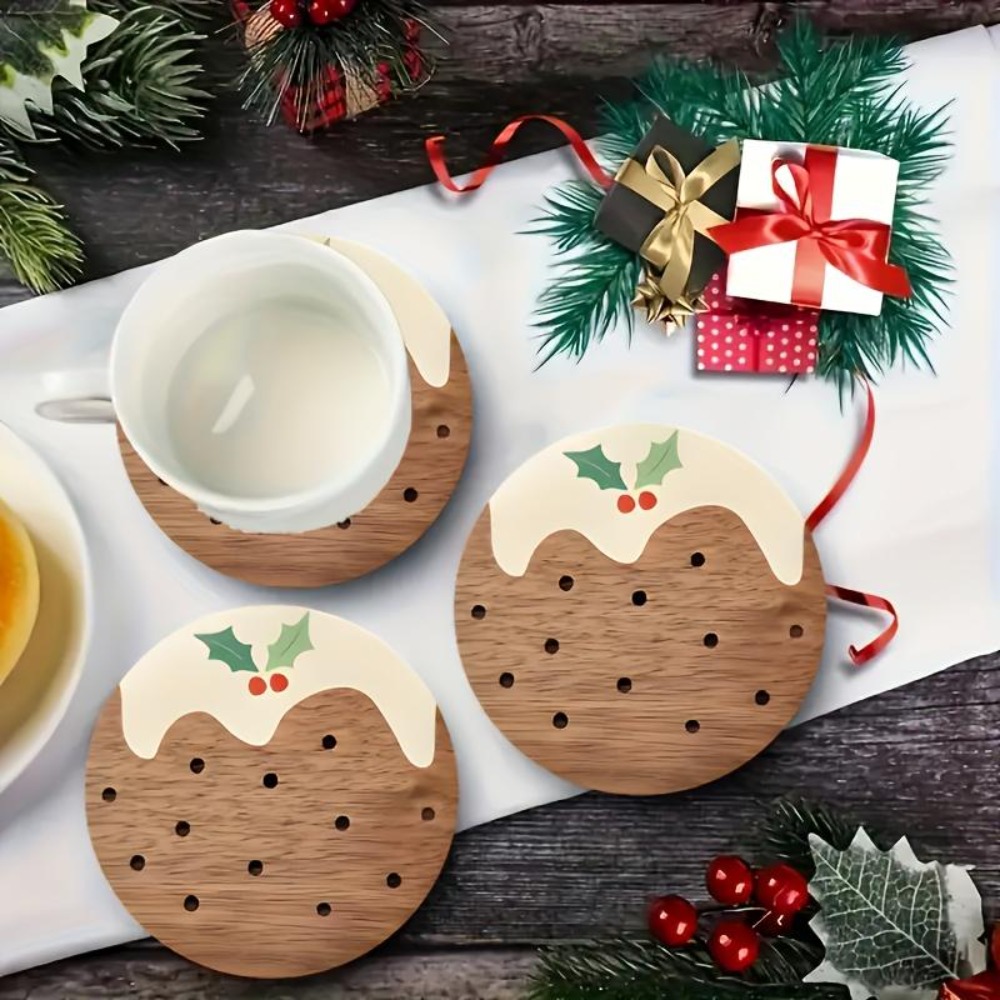 Wooden Cup Coasters Set Puddin - Xbloom Coffee Tea ulasan dan harga