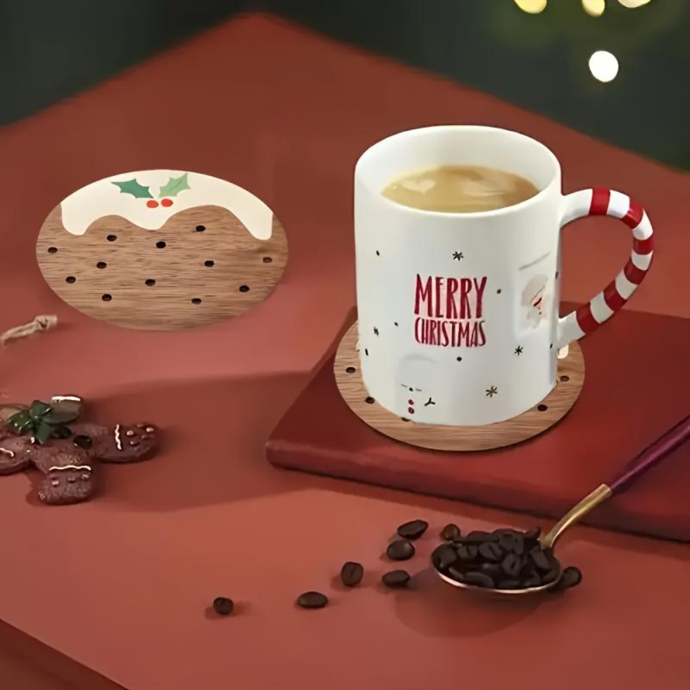 Wooden Cup Coasters Set Puddin - Xbloom Coffee Tea ulasan dan harga