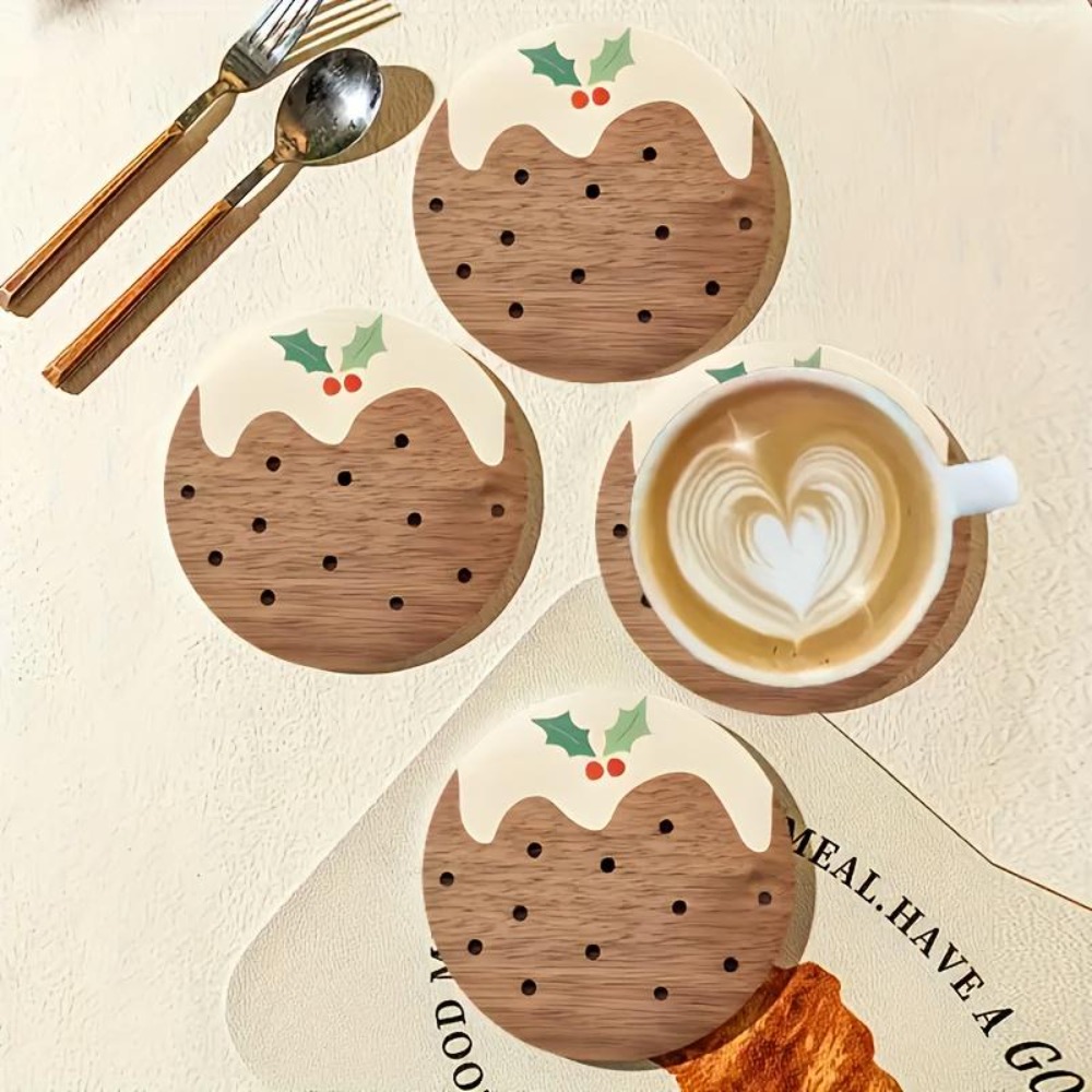 Wooden Cup Coasters Set Puddin - Xbloom Coffee Tea ulasan dan harga