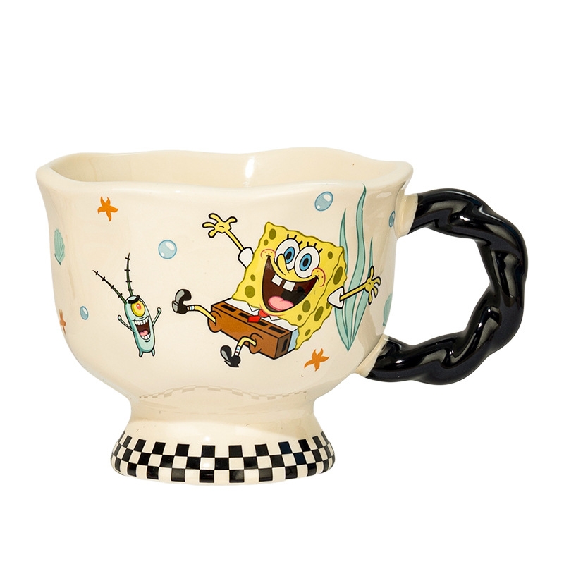 Cute SpongeBob Mugs Cartoon Sq - Xbloom Coffee Tea ulasan dan harga
